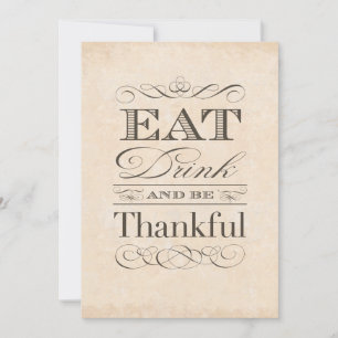 Vintage American Thanksgiving Dinner Invitations