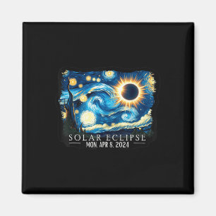 Vintage American Totality Starry Night Eclipse Sol Magnet