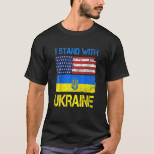 Vintage American Ukrainian Flag I Stand With Ukrai T-Shirt