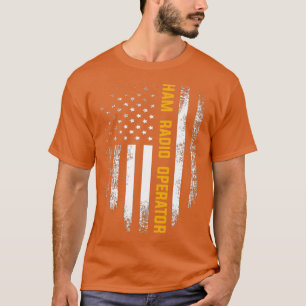 Vintage American USA Flag Ham Radio Operator T-Shirt