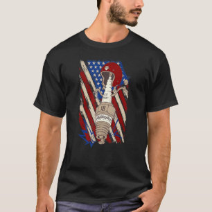 Vintage American Usa Flag Motorcycle Cool For Men T-Shirt