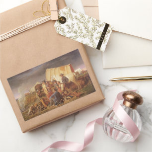 Vintage American West, Advice on Prairie by Ranney Rectangular Sticker