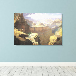 Vintage American West Art, Grand Canyon by Leigh Canvas Print