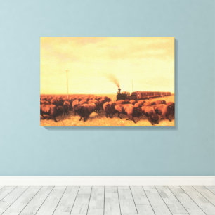 Vintage American West, Held Up by NH Trotter Canvas Print