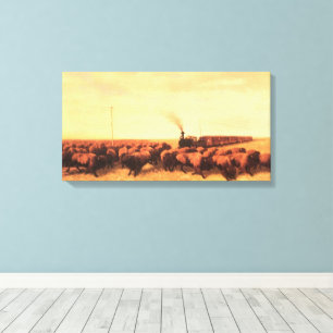 Vintage American West, Held Up by NH Trotter Canvas Print