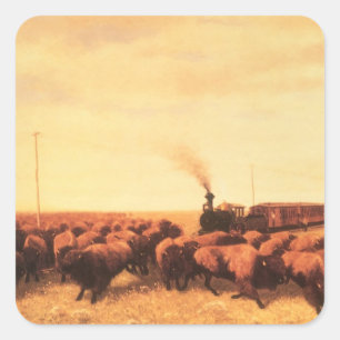 Vintage American West, Held Up by NH Trotter Square Sticker