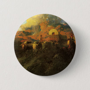 Vintage American West, Overland Trail by Johnson 6 Cm Round Badge