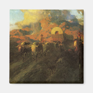 Vintage American West, Overland Trail by Johnson Magnet