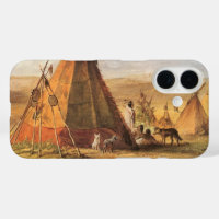 Vintage American West, Teepees on Plain by Bodmer