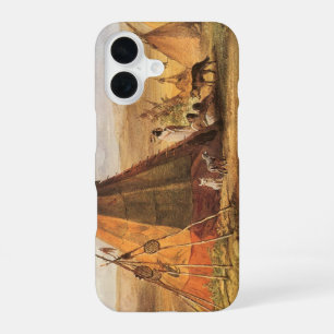 Vintage American West, Teepees on Plain by Bodmer iPhone 16 Case