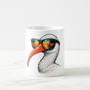 Vintage American White Ibis with Sunglasses for Me Coffee Mug