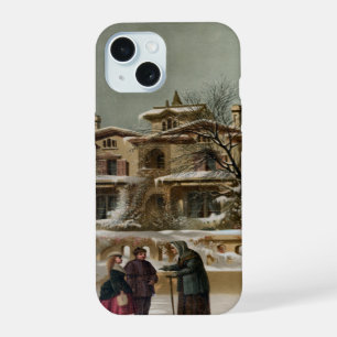 Vintage American Winter Christmas Scene iPhone 15 Case