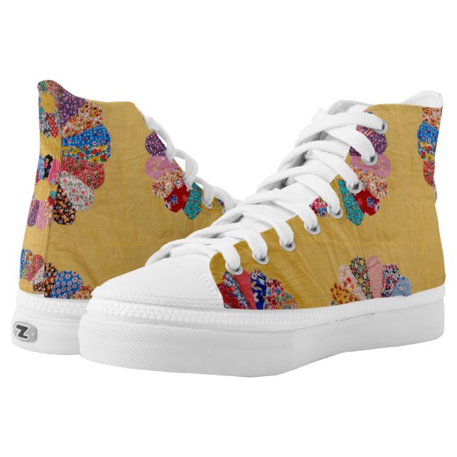 Vintage American Yellow Quilt High Tops (Pair)