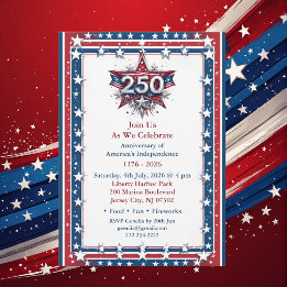 Vintage Americana 250 Anniversary Stars & Stripes Invitation