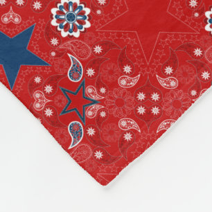 Vintage Americana Bandanna Print Fleece Blanket