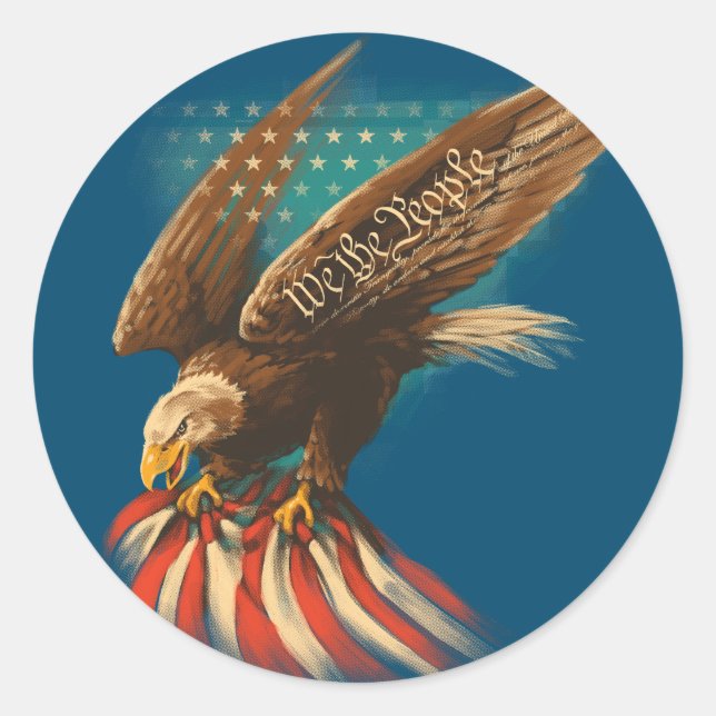 Vintage Americana Classic Round Sticker (Front)