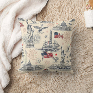 Vintage Americana Fireworks Scenic (2) Cushion