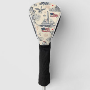 Vintage Americana Fireworks Scenic (2) Golf Head Cover
