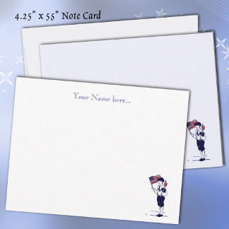 Vintage Americana Patriotic Flag and Fireworks Card