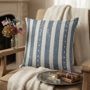 Vintage Americana Stars Stripes Pattern ID1306 Cushion