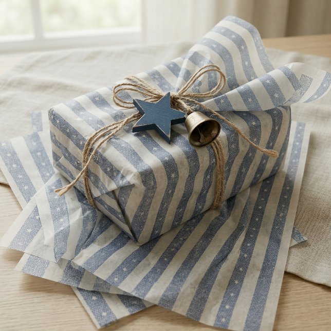 Vintage Americana Stars Stripes Pattern ID1306 Tissue Paper (Creator Uploaded)