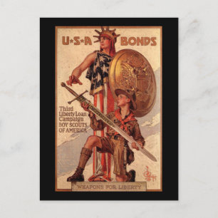 Vintage Americana USA Bonds Postcard