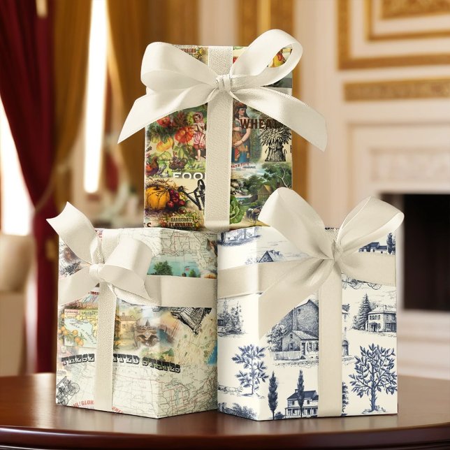 Vintage Americana Wrapping Paper Sheet (Creator Uploaded)