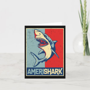 Vintage Amerishark America Amerishark Usa Flag 4th Card