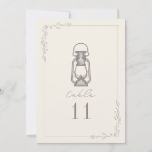 Vintage Amethyst Lantern Wedding Table Number