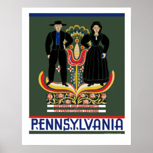 Vintage Amish Pennsylvania Travel Poster