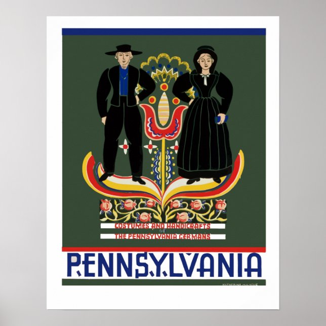 Vintage Amish Pennsylvania Travel Poster (Front)