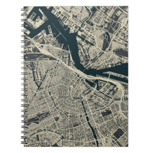 Vintage Amsterdam Map: Retro Minimalist Notebook