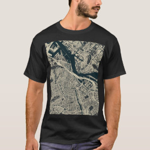 Vintage Amsterdam Map: Retro Minimalist T-Shirt