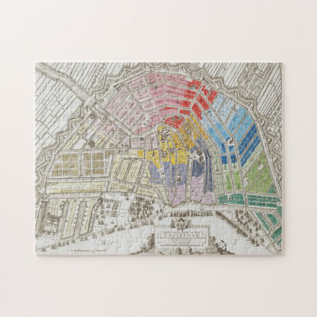 Vintage Amsterdam Rainbow Map Jigsaw Puzzle (Horizontal)