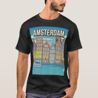 Vintage Amsterdam Travel Poster T-Shirt Day Tee