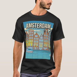 Vintage Amsterdam Travel Poster T-Shirt  Day Tee