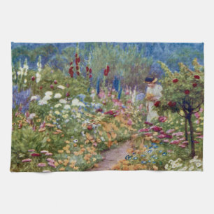 Vintage An English Country Garden Tea Towel