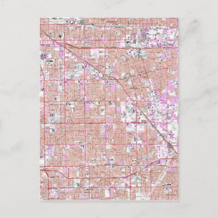 Vintage Anaheim & Garden Grove CA Map (1965) Postcard