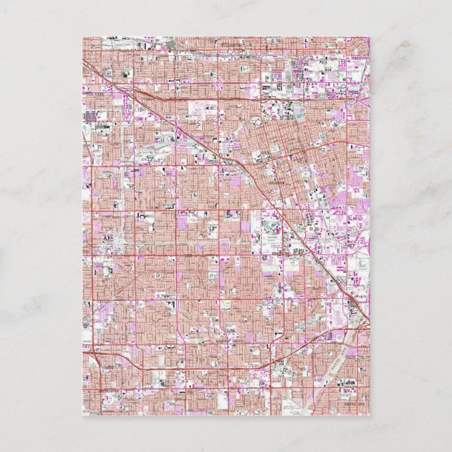 Vintage Anaheim & Garden Grove CA Map (1965) Postcard (Front)