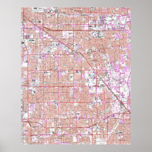 Vintage Anaheim & Garden Grove CA Map (1965) Poster