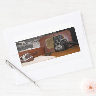 Vintage analogue Camera-recorder Rectangular Sticker