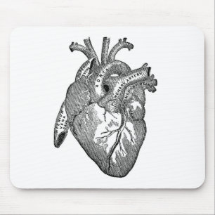 Vintage Anatomical Heart Mouse Mat