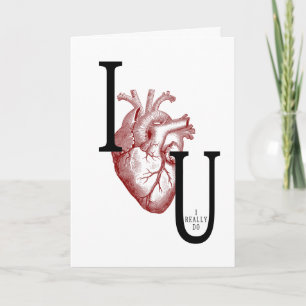 Vintage Anatomical Heart Valentine's Day Holiday Card