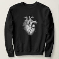 Vintage Anatomical Heart Womens Black Sweater