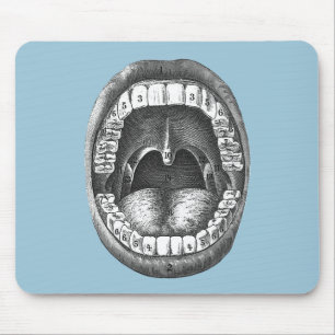 Vintage Anatomical Mouth Mouse Mat