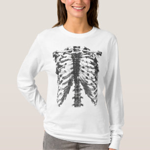 Vintage Anatomical Rib Cage Sketch Design T-Shirt
