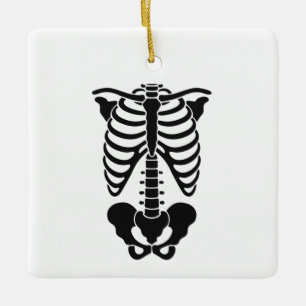 Vintage Anatomical Skeleton Ribcage Graphic Gothic Ceramic Ornament