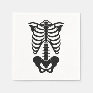 Vintage Anatomical Skeleton Ribcage Graphic Gothic Napkin