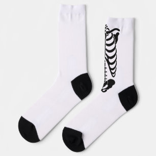 Vintage Anatomical Skeleton Ribcage Graphic Gothic Socks