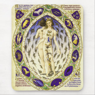 Vintage Anatomical Zodiac Man Mouse Mat